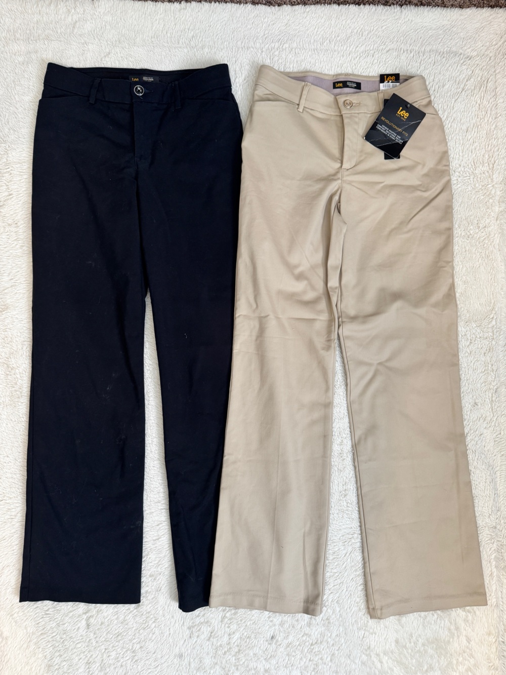 Lee Black and Khaki Regular Fit Trouser Mid Rise Pants